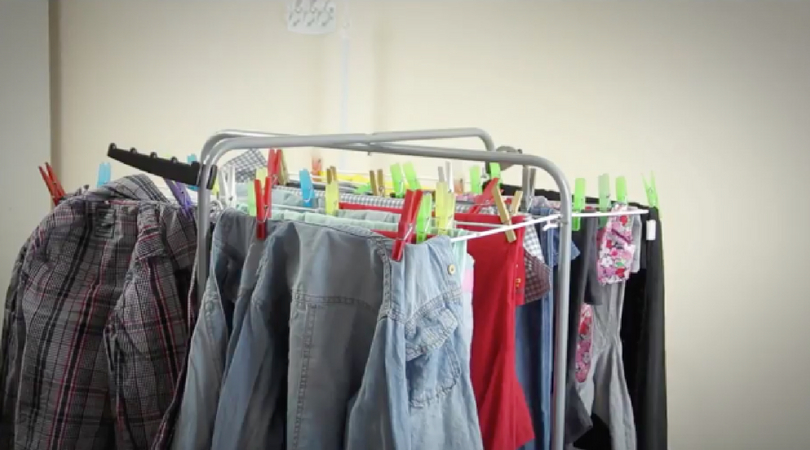 hang laundry indoors